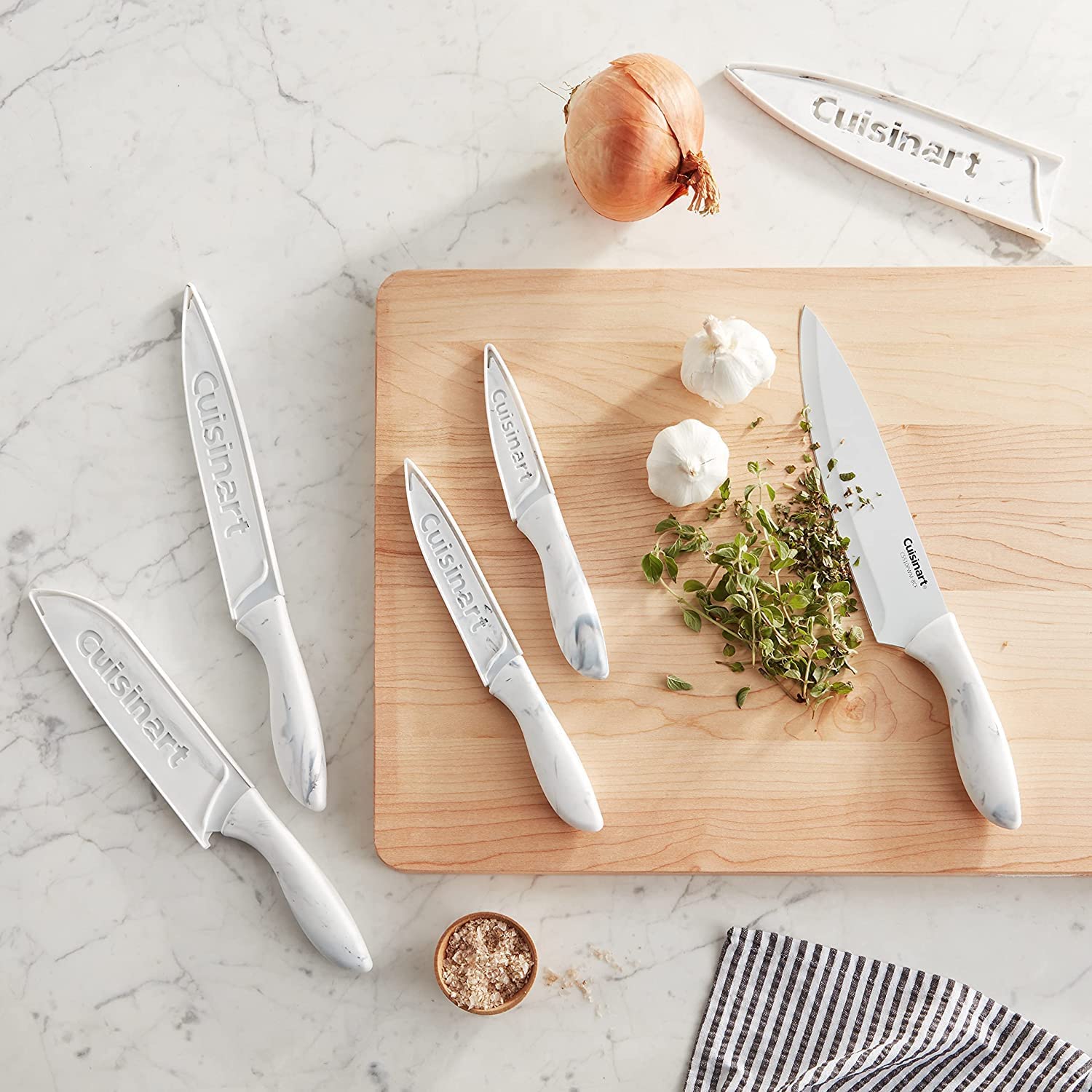 Cuisinart C55-12PCKSAM 12-Piece Ceramic Coated Stainless Steel Knives， Comes with 6-Blades and 6-Blade Guards， Color Coded to Reduce Risk of Cross Contamination， Jewel - Image 5